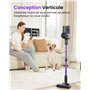 35KPA Aspirateur Balai sans Fil, 40 Min Autonomie Écran LED Aspirateur sans Fil Puissant, Système de filtration cyclonique en 4 