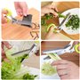 Lot de 2 en acier inoxydable Ciseaux à Herbes, Sourceton multi-usage de cuisine cisaillement avec 5 lames et brosse de nettoyage