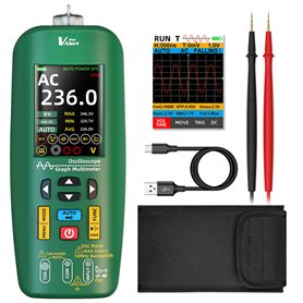 BSIDE O1 Multimètre Oscilloscope Portable 3 en 1 Multimètre TRMS à Oscilloscope Automobile LCD Couleur 4 Résultats 10Mhz Connect