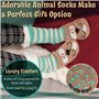 BambooMN Chaussettes thermiques extra épaisses et confortables en peluche avec doublure en polaire - Motif cochon rose