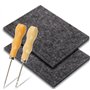 BETESSIN 2Pcs Tampons Feutrage pour Poinçons avec 2 Punaises en Bois Aiguille Piquer et Tapis Feutré Tapis de Piquage Enfant Adu