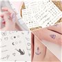 3 Feuilles Tatouages Temporaires Tatouages Semi-Permanents Citation en Lettre Motif Fleur Tatouage Imperméable Durée de 1-2 Sema