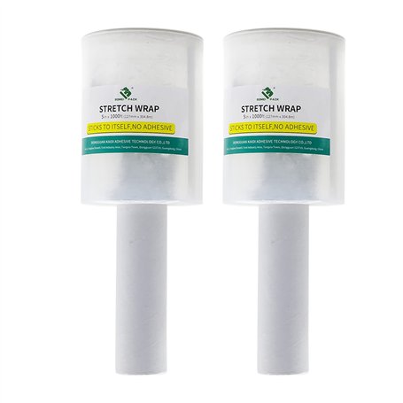 BOMEI PACK Lot de 2 rouleaux de film étirable transparent avec poignées - 12