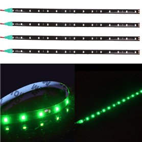 TABEN Lot de 4 bandes lumineuses LED flexibles étanches 12 V pour voiture et moto 30 cm Vert 1210-15SMD