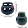 CKANDAY Lot de 40 verrous en plastique à double trou à ressort ovale pour sac à dos avec cordon de serrage Noir