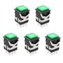 Be In Your Mind 5PC 2NO + 2NC 3A/250V AC Interrupteur à Bouton-poussoir Momentané Lumière LED Verte Bouton-poussoir Carré pour M