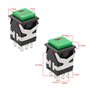 Be In Your Mind 5PC 2NO + 2NC 3A/250V AC Interrupteur à Bouton-poussoir Momentané Lumière LED Verte Bouton-poussoir Carré pour M