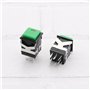 Be In Your Mind 5PC 2NO + 2NC 3A/250V AC Interrupteur à Bouton-poussoir Momentané Lumière LED Verte Bouton-poussoir Carré pour M