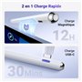 UGREEN Stylet Magnétique Charge sans Fil 12H Autonomie Rejet de Paume Détection Inclinaison Haute Précision Pencil Compatible av
