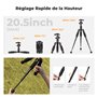 K&F Concept Mini Trépied de Bureau Compact 52cm, Trépied de Table Portable en Aluminium avec Rotule à 360° pour Caméscope Vidéo 