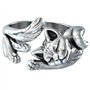 SALAN Nouveau Vintage Mignon Chat Anneaux Femmes Bijoux Cadeau d'anniversaire À La Mode Taille Ouverte 925 Bague en Argent Sterl