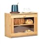 Boîte à Pain en Bambou, 2 Couche Huche à Pain avec Couvercle, Corbeille Conservation Pain Panière de Rangement pour Gâteau Bague