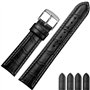 JewelryWe Montre Quartz Rétro Rectangulaire Romain Chiffre Cadran Bracelet Cuir Alliage Homme Femme Couple Amour Noir