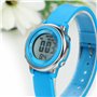 JewelryWe Montre de Sport Enfant Eléctronique Numérique Etanche Rond Cadran Digital Bracelet Caoutchouc Multifonction avec Sac B