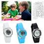 JewelryWe Montre de Sport Enfant Eléctronique Numérique Etanche Rond Cadran Digital Bracelet Caoutchouc Multifonction avec Sac B