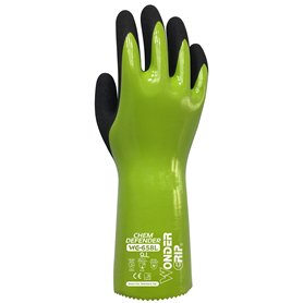 Wondergrip Chem Defender WG-658L Gants de sécurité Triple revêtement en nitrile Résistant aux produits chimiques Poignet de 30 c