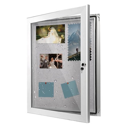 corpuwn Tableau d'affichage fermé verrouillable en aluminium avec joint en caoutchouc inviolable pour une utilisation en intérie