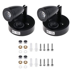 Be In Your Mind Paire de spots LED d'intérieur 12 V 3 W avec interrupteur réglable Lumière chaude avec vis pour camping-car