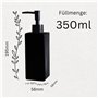 BoBoU Lot de 2 distributeurs de savon en verre - 350 ml - Noir mat - Surface en céramique avec design rétro - Tête de pompe noir