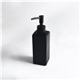 BoBoU Lot de 2 distributeurs de savon en verre - 350 ml - Noir mat - Surface en céramique avec design rétro - Tête de pompe noir