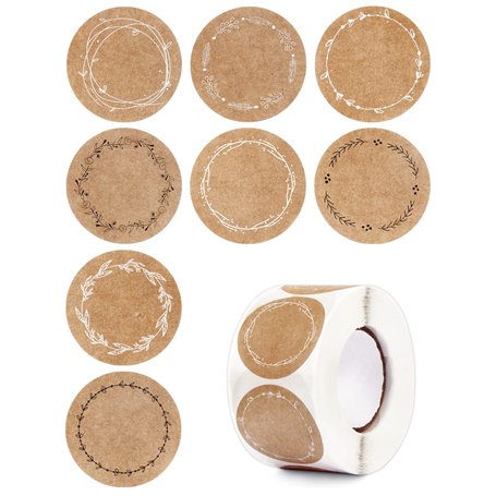 BETESSIN 500pcs Autocollant en Papier Kraft 4cm