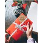 BETESSIN 500pcs Autocollant en Papier Kraft 4cm, Étiquettes Adhésives Personnalisées Rond Sticker Guirlande pour DIY Cadeaux Env