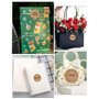 BETESSIN 500pcs Autocollant en Papier Kraft 4cm, Étiquettes Adhésives Personnalisées Rond Sticker Guirlande pour DIY Cadeaux Env