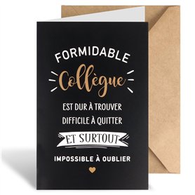 COLOFALLA Carte Départ Collègue 12x18cm Cadeau pour Départ Collègue de travail Retraite Carte de Vœux avec Enveloppe Format Plié