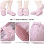 Chaussure De Ballet en Cuir Ballerine Demi Chaussures De Danse Yoga Gymnastique Pantoufles à Semelle Fendue pour Filles Femmes E