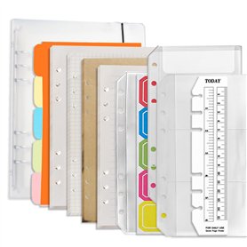 DY.2ten Lot de cahiers A6 rechargeables avec couverture – Couverture de classeur en PVC à 6 trous