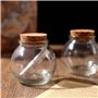 Magic Season Bouteilles en Verre Décoratives avec Bouchons en Liège (100 ml Bouteilles Sphériques / 6 Pièces)
