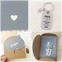 Cadeau Papa 1Pc Porte Clé en Métal Texte à Deux Côté Idée Cadeau Fête Père Anniversaire Noël pour Papa avec Carte Voeux Envelopp