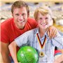 GEBETTER 6Pcs Médaille Allemand Médaille d’Or Bowling pour Gagnant Trophée Jouet Sport avec Ruban Noir Rouge Jaune