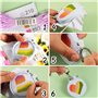 GEBETTER Kit Broderie Point de Croix Canevas 3 Motifs Coeur Arc-en-ciel Papillon Bricolage Artisanat pour Enfant Débutant avec F