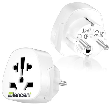 LENCENT 2X Adaptateur Universel vers France FR pour la Connexion d'appareils étrangers