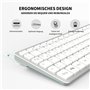 LeadsaiL Clavier sans fil 2,4 GHz - Taille compacte QWERTZ - Disposition allemande avec pavé numérique - Butée silencieuse - Nan