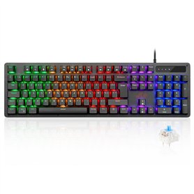 Rii | Clavier Gamer AZERTY FR | Nouveauté - USB - Clavier Filaire Rétroéclairé LED | PC Gaming PS4 PS5 Mac | Noir