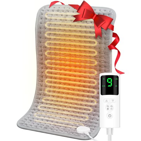 UOHHBOE Coussin Chauffant Couverture Chauffante Électrique 30x60cm Tapis Chauffant Lavable en Machine avec Télécommandes 9 Tempé