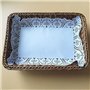 JOFONY Lot de 200 napperons en papier rectangle en dentelle blanche pour fête d'anniversaire, mariage, décoration de vaisselle 1