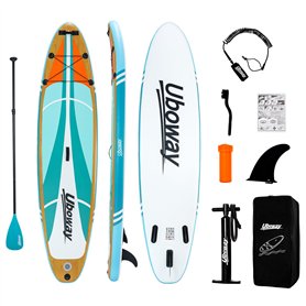 Signstek Planche de Stand up Paddle Gonflable - Planche de Surf Sup - 320 x 81 x 15 cm - Capacité de Charge de 200 kg - Légère -