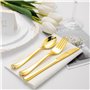 Nkaiso 150 Pièces Or Couverts Réutilisables, 50 Fourchettes, Cuillères & Couteaux, Réutilisables Vaisselle Parfaits pour les Fêt