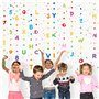 12Pcs Décoration à Suspendre Rentrée Scolaire Guirlande Lettre Nombre Point Multicolore Bannière Enfant pour Maternelle Chambre 