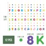 12Pcs Décoration à Suspendre Rentrée Scolaire Guirlande Lettre Nombre Point Multicolore Bannière Enfant pour Maternelle Chambre 