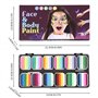 12 palettes à gâteaux divisées kit de maquillage en face avec pochoirs Broussants Stickers