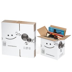 Lot de 5 cartons renforcés pour vinyles Blanc