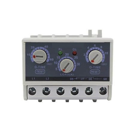 Relais de protection de surcharge de protecteur de moteur de retard de démarrage réglable de 5 à 60 A 90 V-260 V