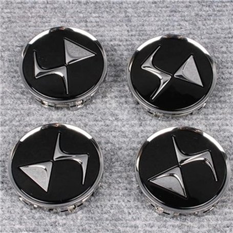 LyTTuu 4 Pièces Voiture Cache Moyeux pour DS DS3 DS4 DS5 DS4S DS6 DS5LS Centre Jante Capuchons Enjoliveurs Décoration Couvercle