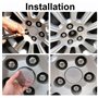 LyTTuu 4 Pièces Voiture Cache Moyeux pour DS DS3 DS4 DS5 DS4S DS6 DS5LS Centre Jante Capuchons Enjoliveurs Décoration Couvercle 