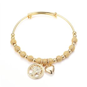 Philip Jones Bracelet Arbre de Vie Plaqué Or Créé avec des Cristaux Zircondia®