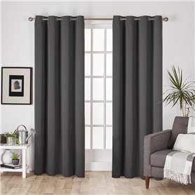 HOMEROKK Lot de 2 Rideaux Occultants 100% Polyester (Anthracite